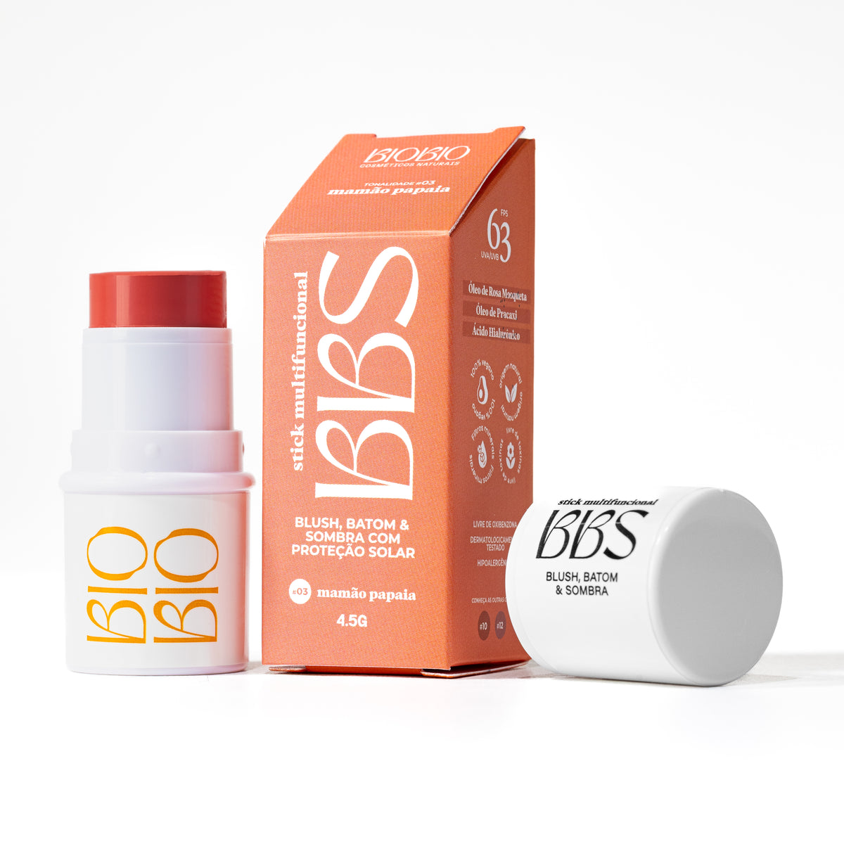 BBS Biobio Blush, Batom e Sombra FPS 63