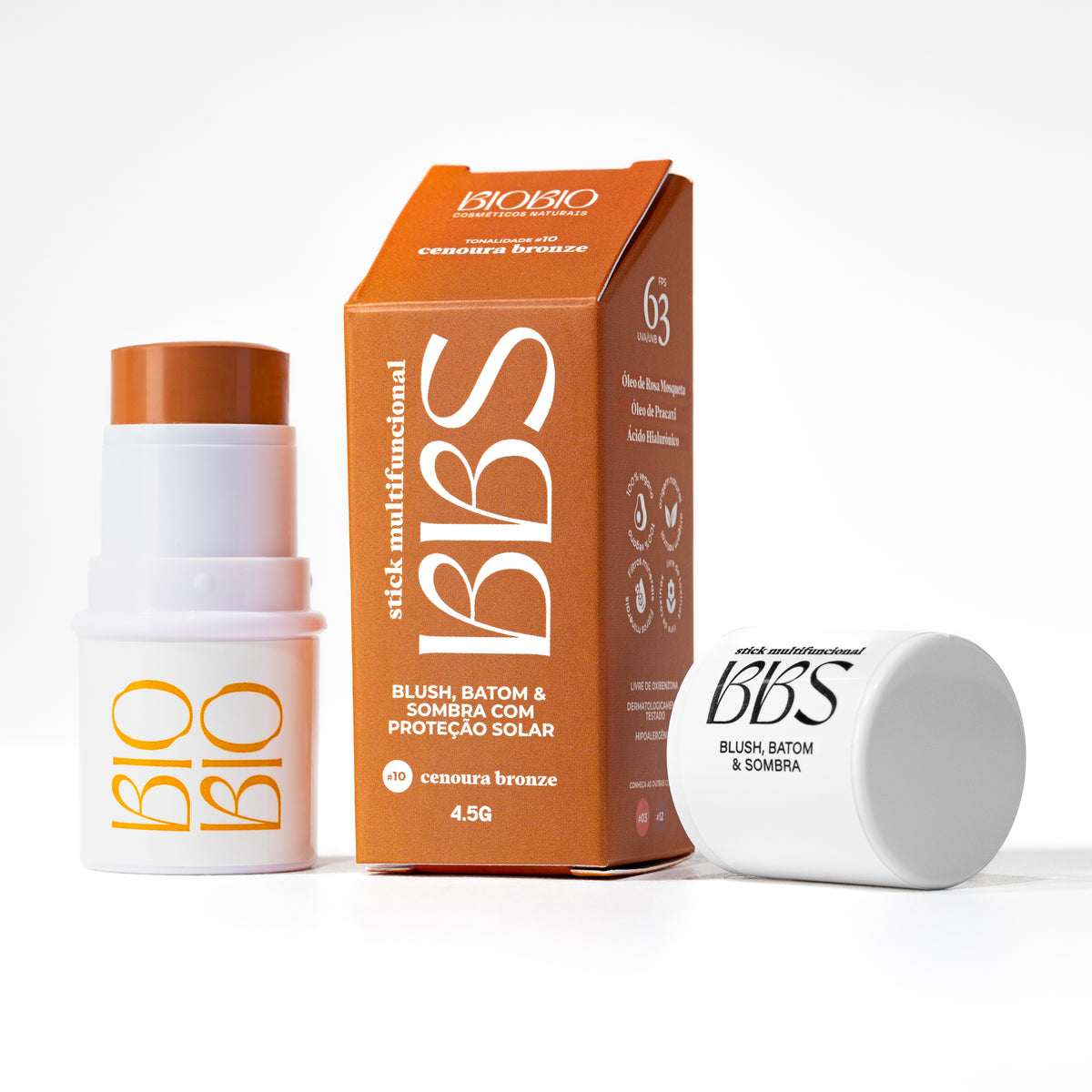 BBS Biobio Blush, Batom e Sombra FPS 63