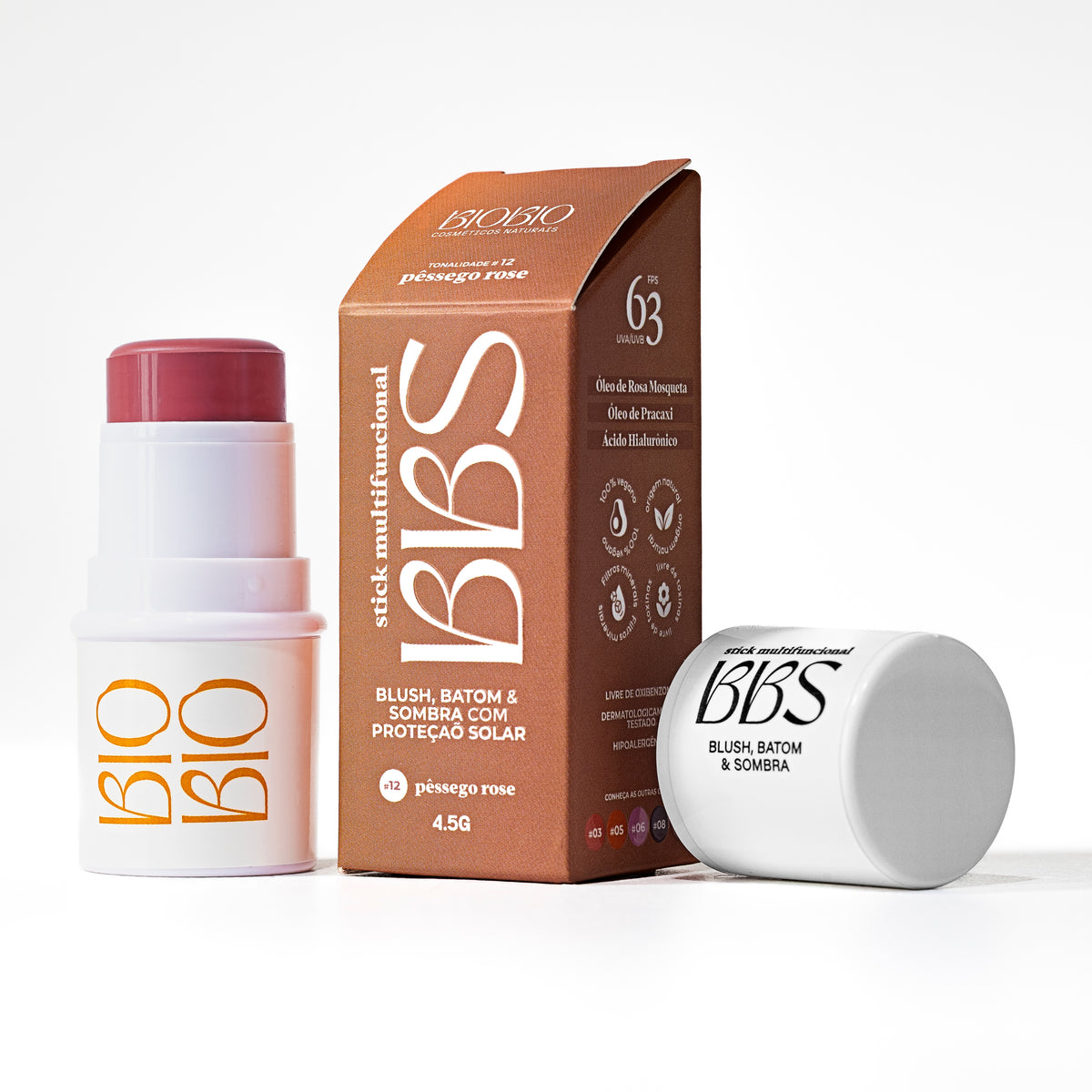 BBS Biobio Blush, Batom e Sombra FPS 63