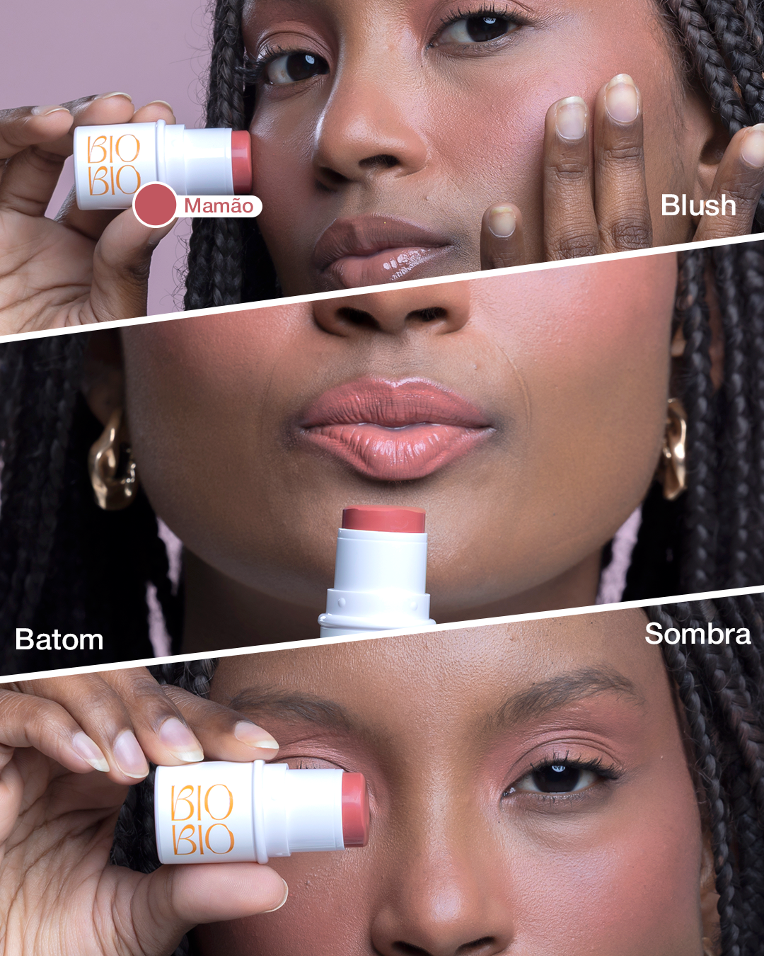 BBS Biobio Blush, Batom e Sombra FPS 63