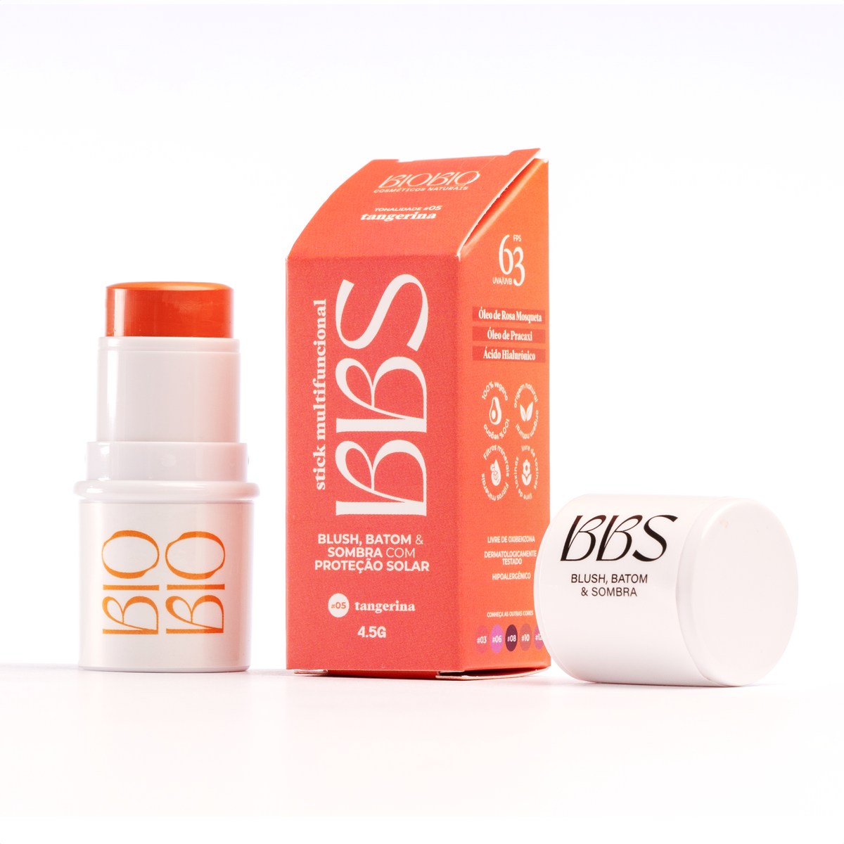 BBS Biobio Blush, Batom e Sombra FPS 63
