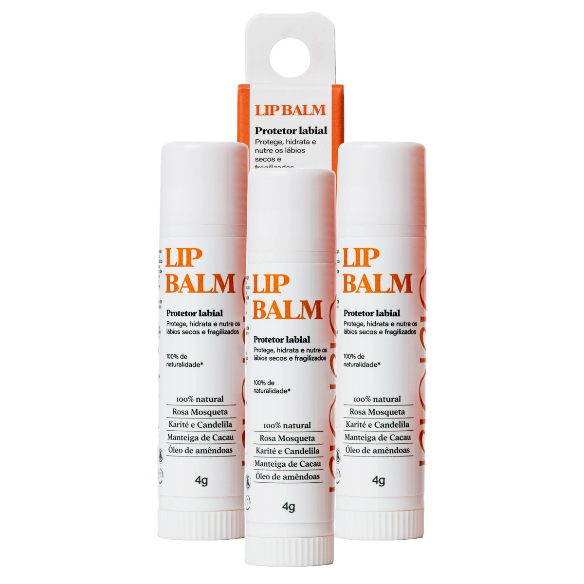 Lip Balm Hidratante Labial BioBio Triplo