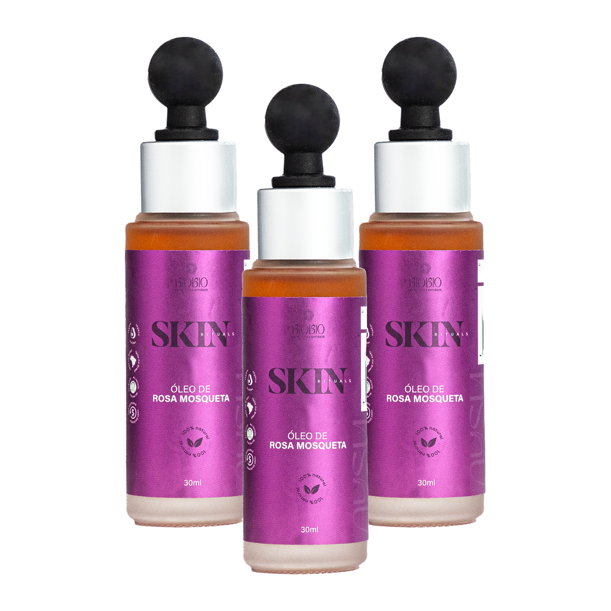 Triplo Óleo Vegetal de Rosa Mosqueta 100% Natural e Puro