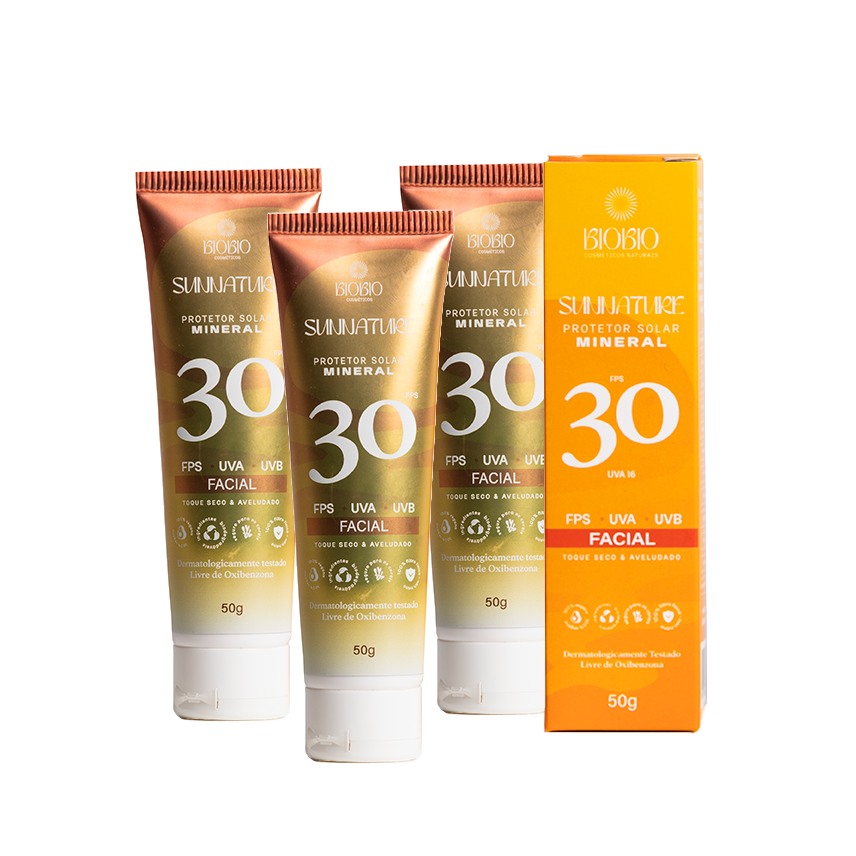 Triplo Protetor Solar 100% Físico e Mineral